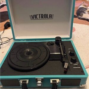 Victrola Turquoise Portable Record Player